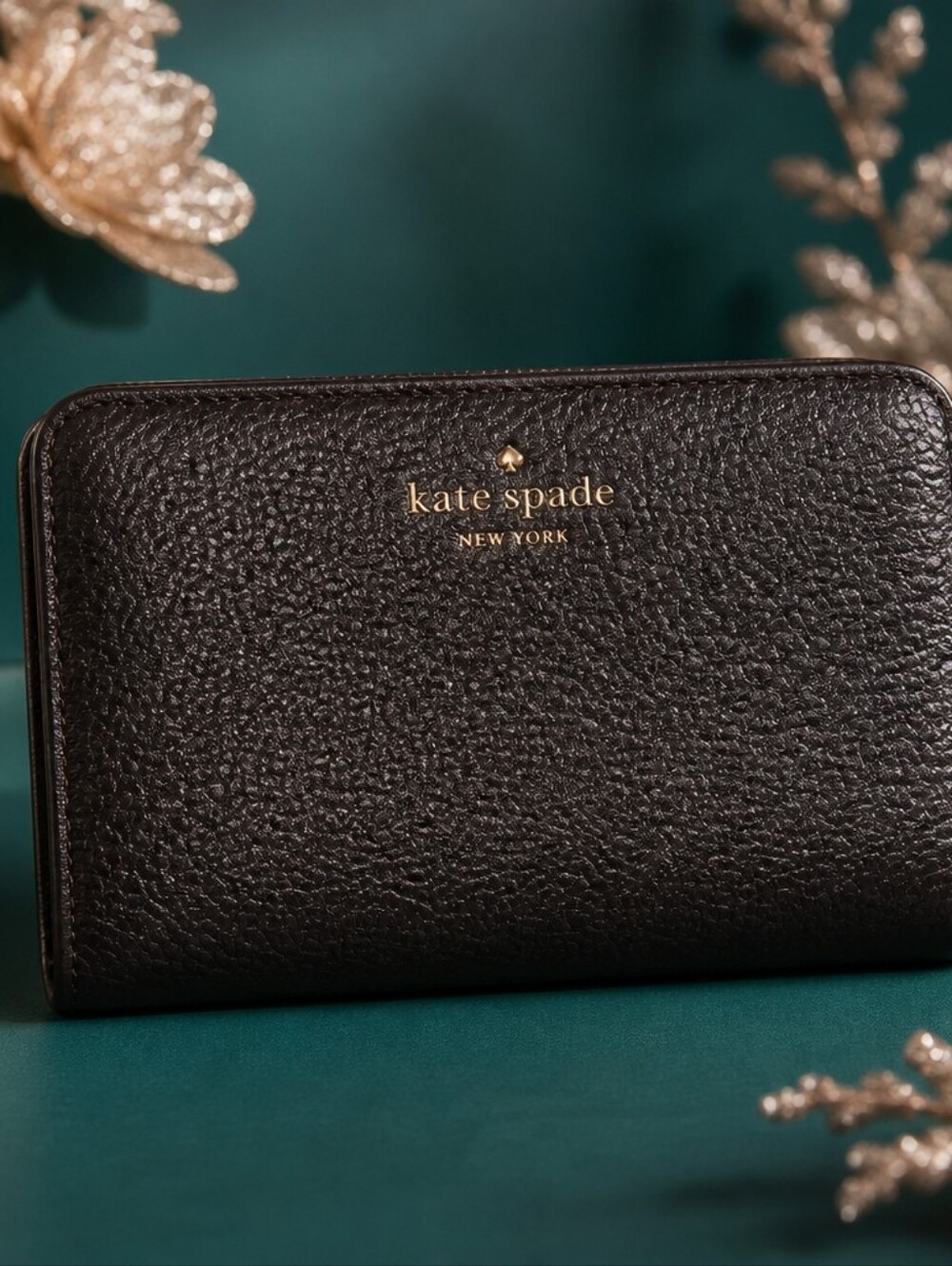 Nwt Kate Spade Black Compact Wallet